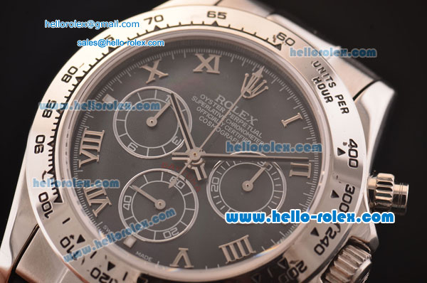 Rolex Daytona Swiss Valjoux 7750-SHG Automatic Movement Steel Case with Grey MOP Dial and Roman Numeral Markers - Click Image to Close